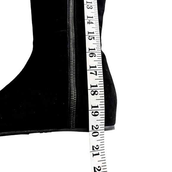 Stuart Weitzman Black Suede Hidden Wedge Below Knee Tall Boots Size 5.5M - Picture 12 of 13